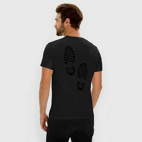 Мужская slim-футболка Army Step / Черный – фото 4