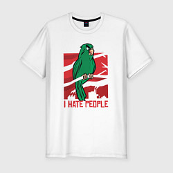 Футболка slim-fit I hate people, цвет: белый