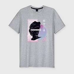 Футболка slim-fit Vaporwave Digital Love, цвет: меланж