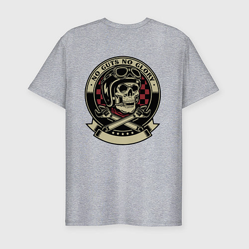 Мужская slim-футболка No guts no glory / Меланж – фото 2