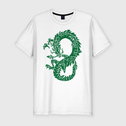 Футболка slim-fit Древний китайский дракон, цвет: белый