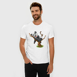 Футболка slim-fit Смешная панда, цвет: белый — фото 2