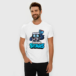 Футболка slim-fit Virus 8 bit brawl stars Blue, цвет: белый — фото 2