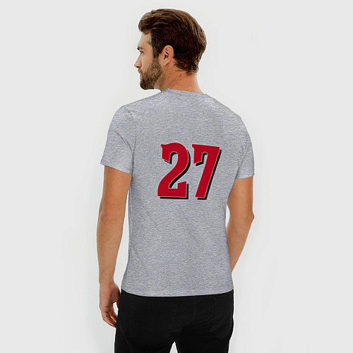 Мужская slim-футболка Cincinnati reds - baseball team - talisman / Меланж – фото 4