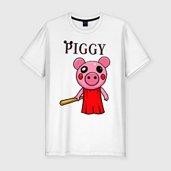 Футболка slim-fit ROBLOX PIGGY, цвет: белый