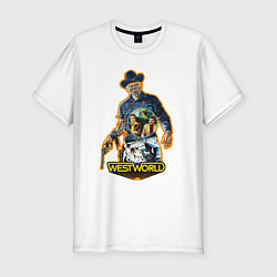 Футболка slim-fit West World, цвет: белый