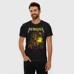Футболка slim-fit Metallica - скелет со свечой, цвет: черный — фото 2