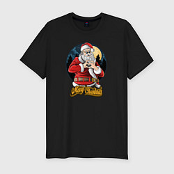 Мужская slim-футболка Merry Christmas Santa Love