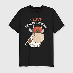 Футболка slim-fit I love year of the bull!, цвет: черный