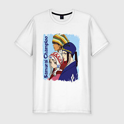 Футболка slim-fit Samurai Champloo Главные герои Z, цвет: белый