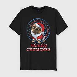 Футболка slim-fit Мопс Pug, цвет: черный