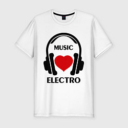 Футболка slim-fit Electro Music is Love, цвет: белый
