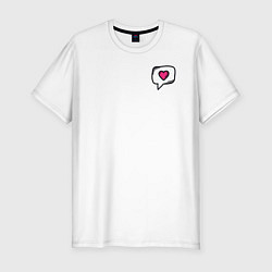 Футболка slim-fit Сердце, цвет: белый