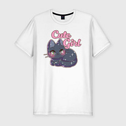 Футболка slim-fit Cute Girl, цвет: белый