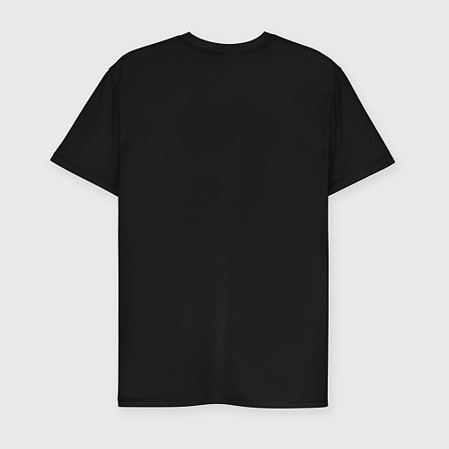 Мужская slim-футболка Человек бензопила Пауэр / Черный – фото 2