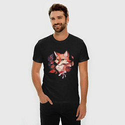Футболка slim-fit Акварельный лис, цвет: черный — фото 2