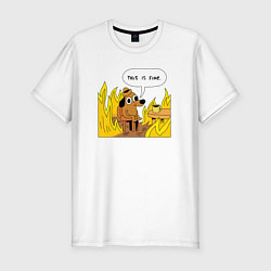 Футболка slim-fit This is Fine, цвет: белый