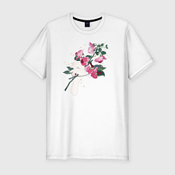 Футболка slim-fit Flowers, цвет: белый