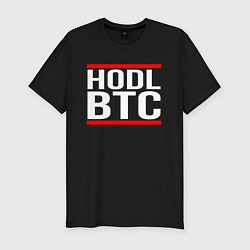 Футболка slim-fit БИТКОИН BITCOIN HODL BTC, цвет: черный