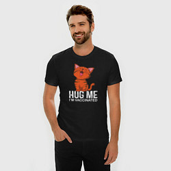 Футболка slim-fit Hug Me Im Vaccinated, цвет: черный — фото 2