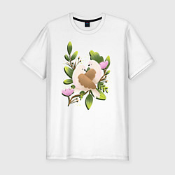 Футболка slim-fit Couple of birds, цвет: белый