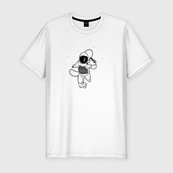 Футболка slim-fit Космонавт, цвет: белый