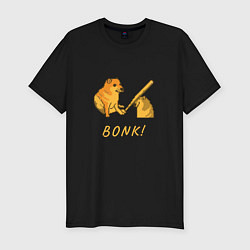 Футболка slim-fit Doge Bonk go to horny jail, цвет: черный