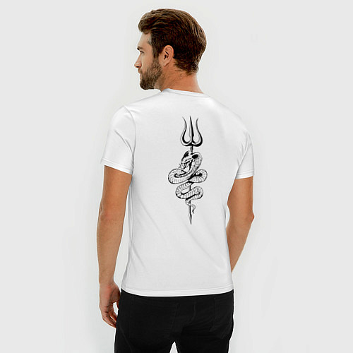 Мужская slim-футболка Мандала Шивы / Белый – фото 4