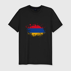 Футболка slim-fit Флаг Армении, цвет: черный
