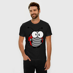 Футболка slim-fit Удивленная божья коровка, цвет: черный — фото 2