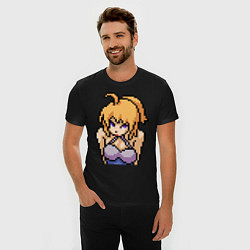 Футболка slim-fit Pixel art anime, цвет: черный — фото 2