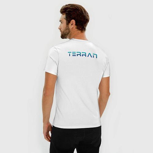 Мужская slim-футболка Terran logo Blue / Белый – фото 4