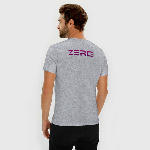 Мужская slim-футболка Zerg logo Purple / Меланж – фото 4