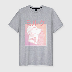 Мужская slim-футболка Vaporwave Strawberry Milk