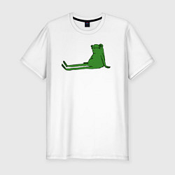Футболка slim-fit Лягушка приуныла, цвет: белый