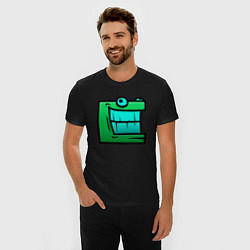 Футболка slim-fit Geometry Dash Green cube Z, цвет: черный — фото 2