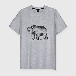 Футболка slim-fit Медведь Гризли Grizzly Bear, цвет: меланж