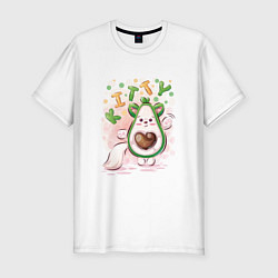 Футболка slim-fit Авокадо Kitty, цвет: белый
