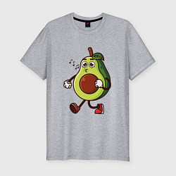 Футболка slim-fit Авокадо поет, цвет: меланж