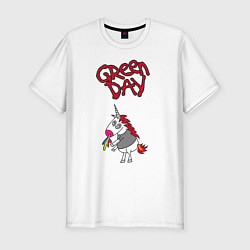 Футболка slim-fit Green Day Unicorn, цвет: белый