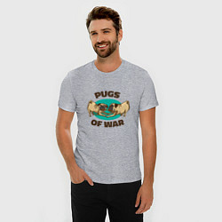 Футболка slim-fit Pugs of War - Мопсы войны, цвет: меланж — фото 2