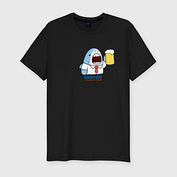 Футболка slim-fit SHARK & BEER парная, цвет: черный