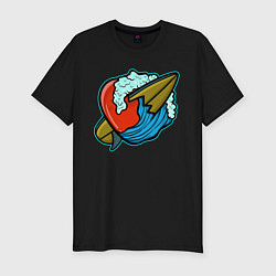 Мужская slim-футболка Любовь к серфингу