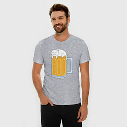 Футболка slim-fit Beer Cat, цвет: меланж — фото 2