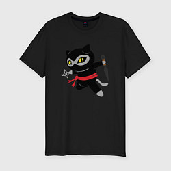 Футболка slim-fit Ninja Cat, цвет: черный