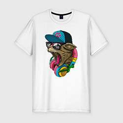 Мужская slim-футболка Rap Cat