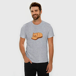 Футболка slim-fit Кот хлеб - Bread Cat, цвет: меланж — фото 2