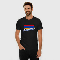 Футболка slim-fit Armenia Flag, цвет: черный — фото 2