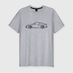 Мужская slim-футболка Porsche 911 Tubro S