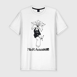 Футболка slim-fit Лунная слеза Nier Automata Z, цвет: белый